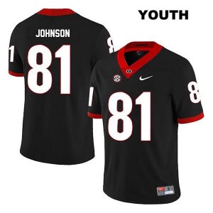 Youth Georgia Bulldogs NCAA #81 Jaylen Johnson Nike Stitched Black Legend Authentic College Football Jersey SYL6154FJ